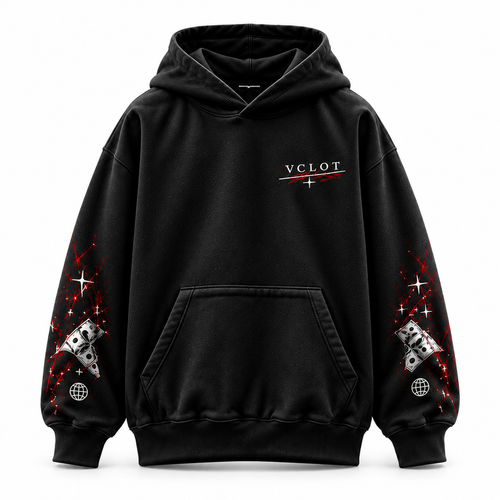 Black | VCLOT Scarlet Vision hoodie, front view