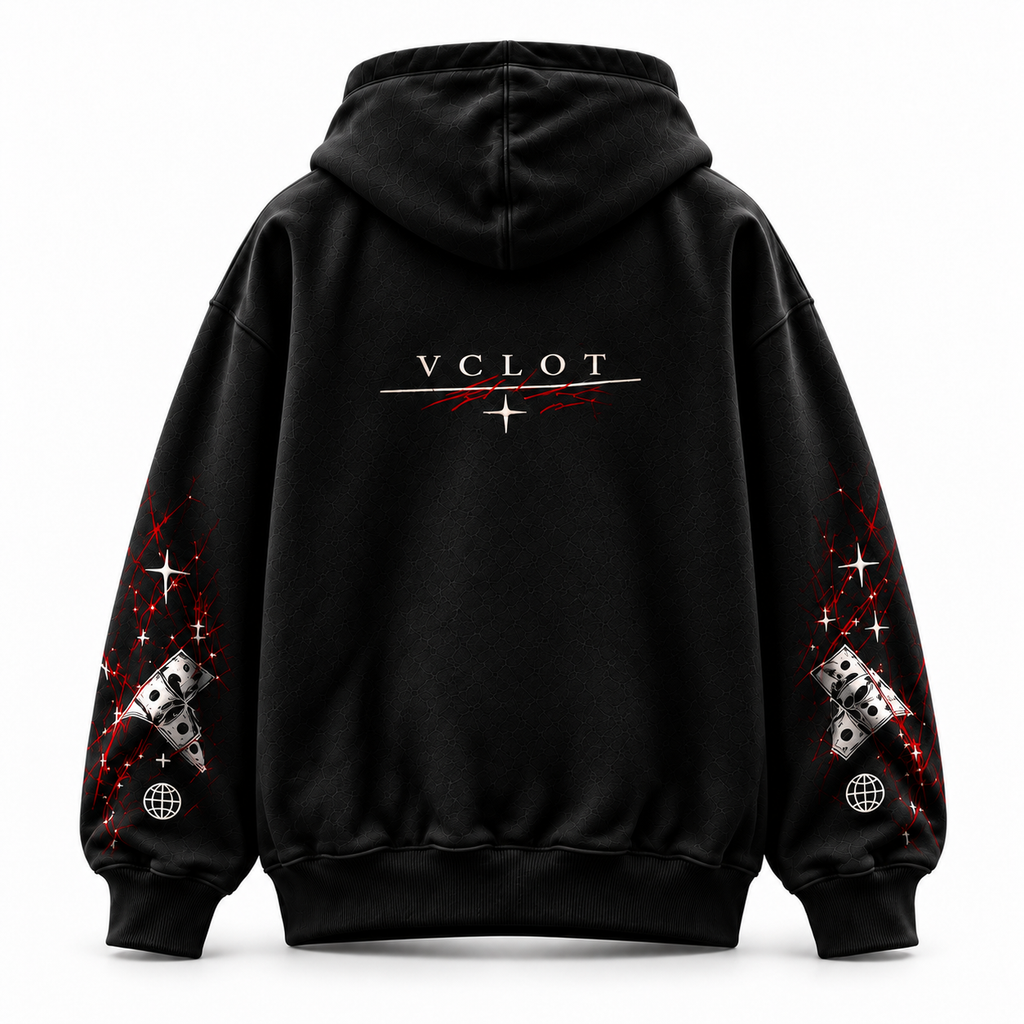 Black | VCLOT Scarlet Vision hoodie, back view