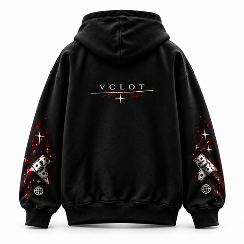 Black | VCLOT Scarlet Vision hoodie, back view