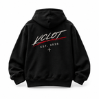 Black | VCLOT Signature Script hoodie, back view