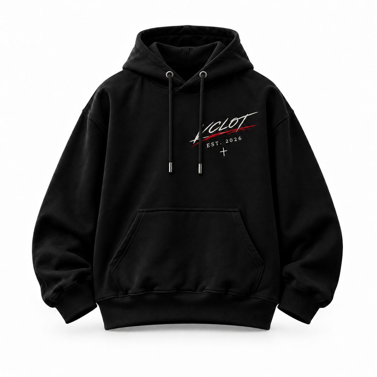 Black | VCLOT Signature Script hoodie, front view