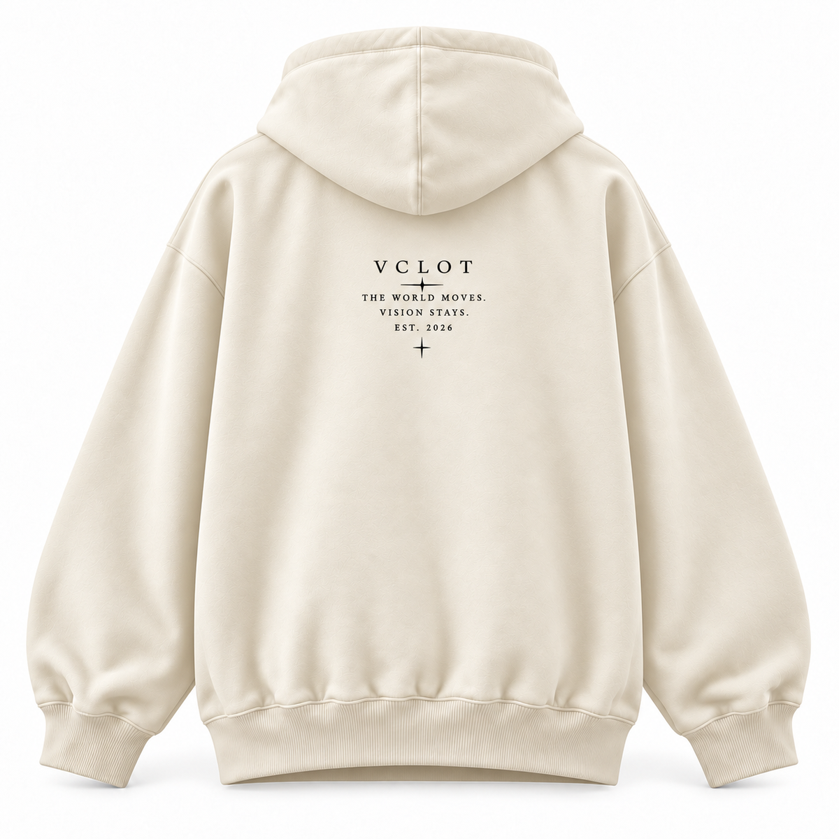 Cream | VCLOT Essential Vision hoodie, back view