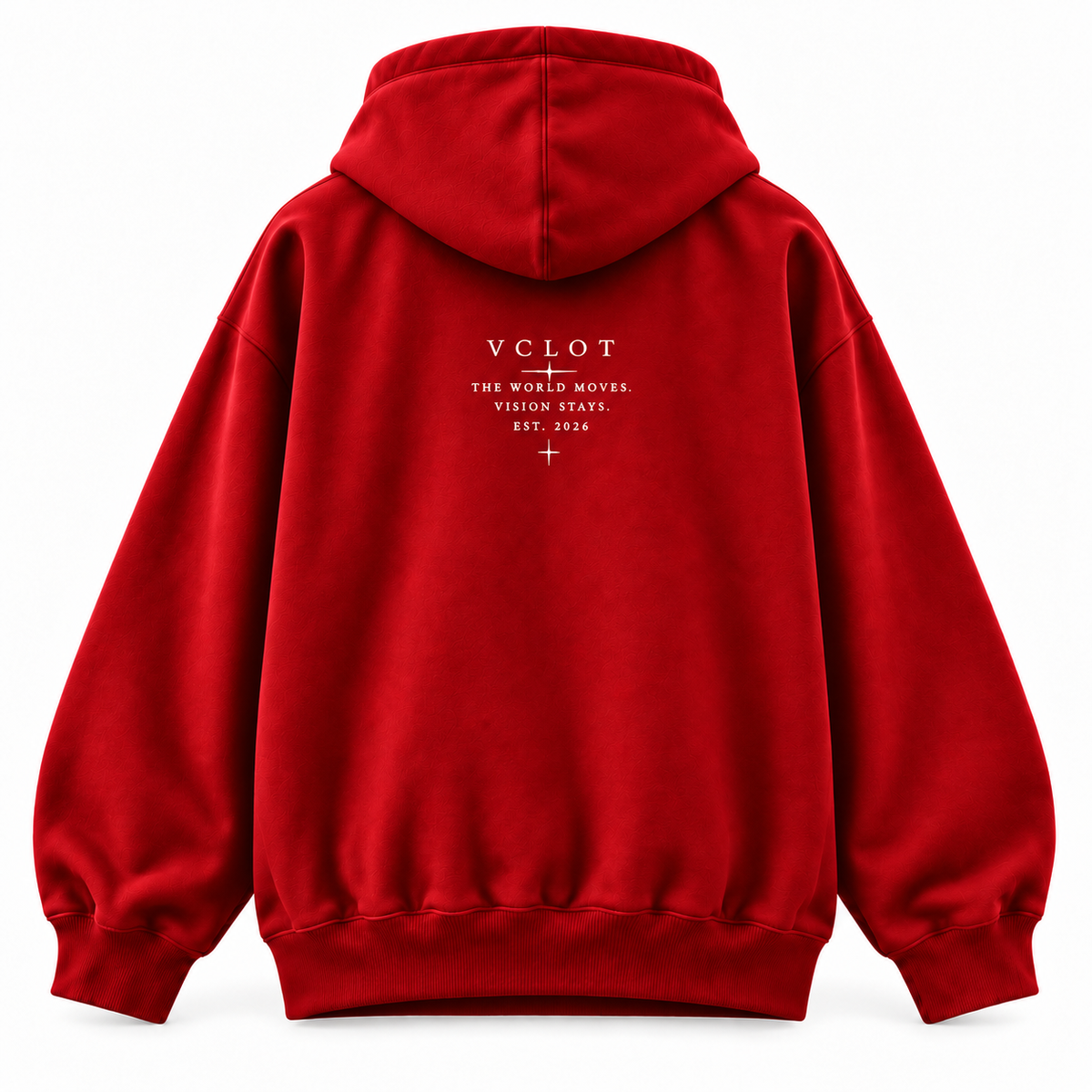 Red | VCLOT Essential Vision hoodie, back view