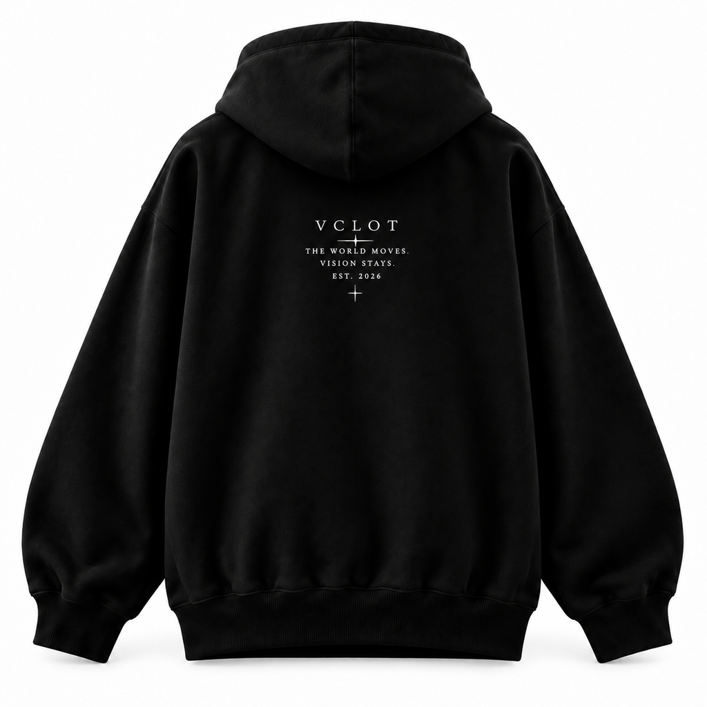 Black | VCLOT Essential Vision hoodie, back view