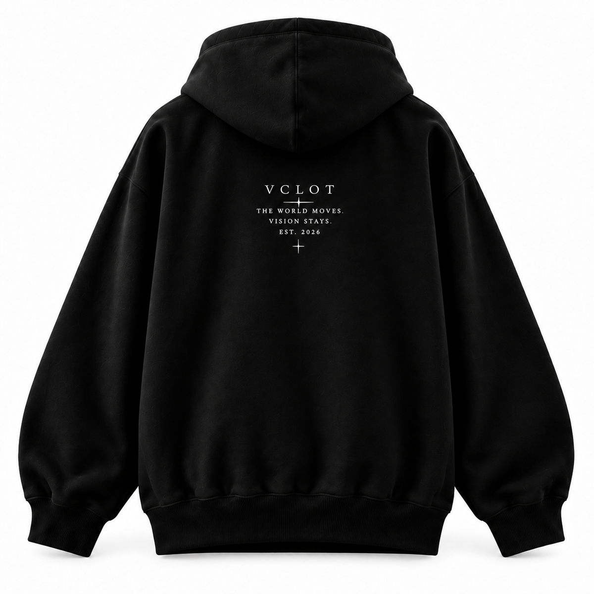 Black | VCLOT Essential Vision hoodie, back view