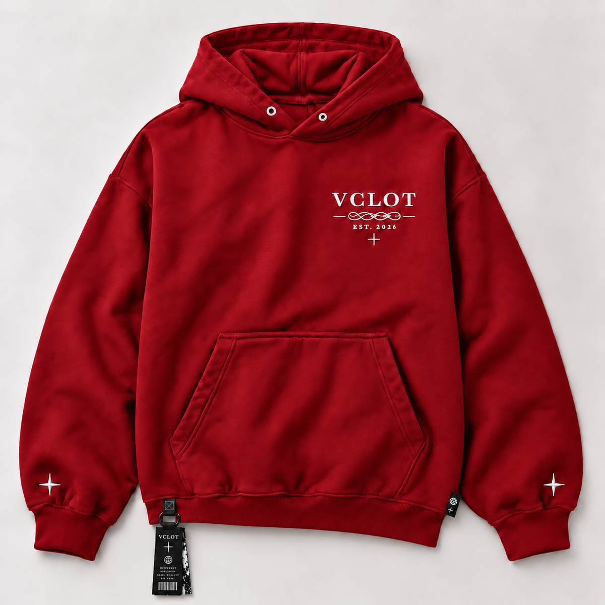 Red | VCLOT High Stakes hoodie, front view