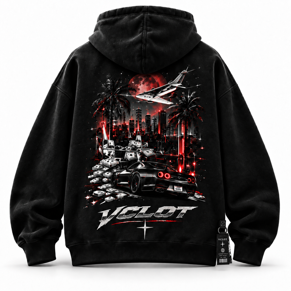 Black | VCLOT Night Vision hoodie, back view